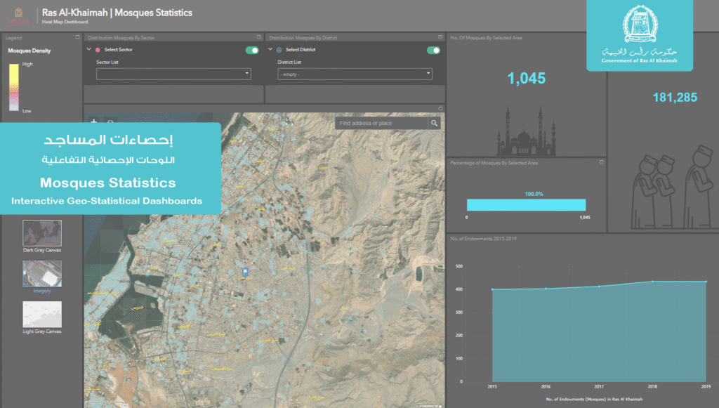 Interactive Map App for Mosques Statistics 2019